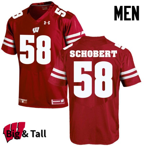 Wisconsin Badgers Men's #58 Joe Schobert NCAA Under Armour Authentic Red Big & Tall College Stitched Football Jersey LG40G12MY